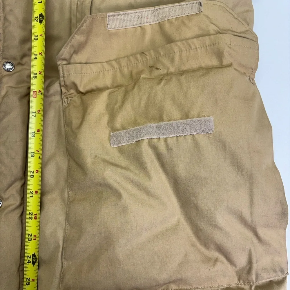 Vintage 70s 80s The North Face Down Parka Jacket XL Made in USA Tan Blue